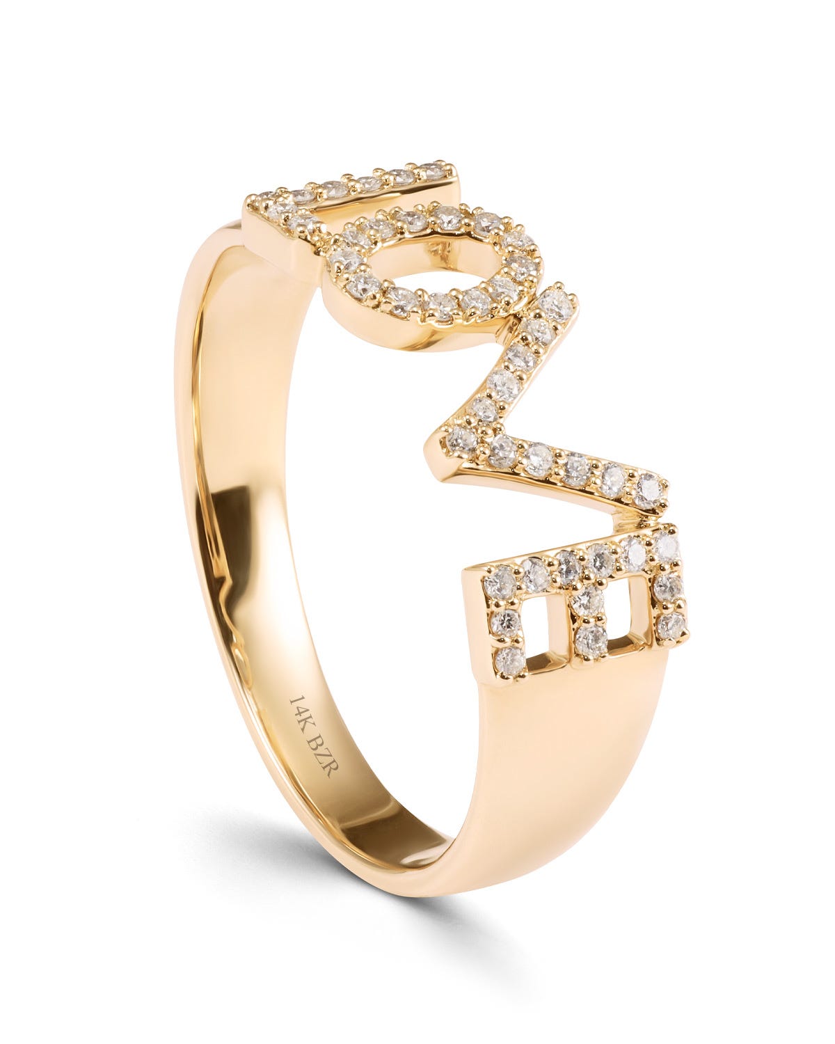 Anillo Love de Oro Amarillo 14K con 20pts de Diamante