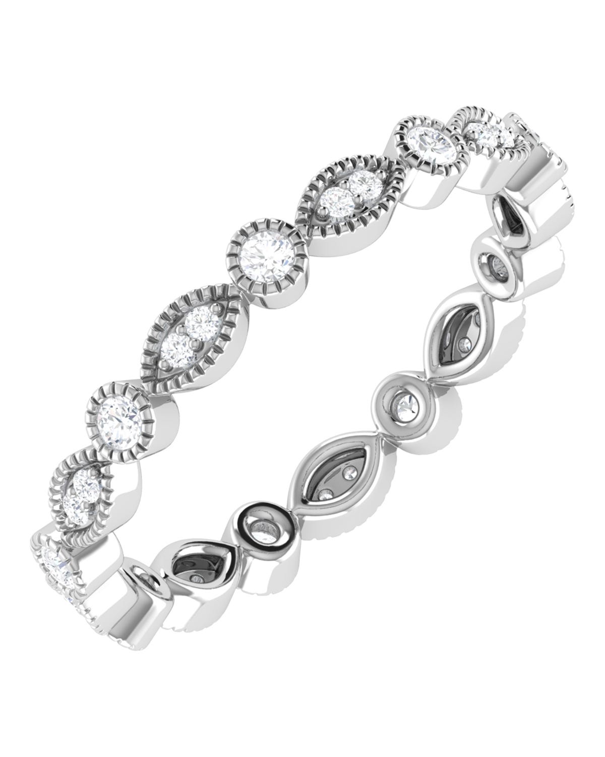 SURAJ-71-AN Anillo de Oro Blanco 14K #7 con 20pts de Diamante