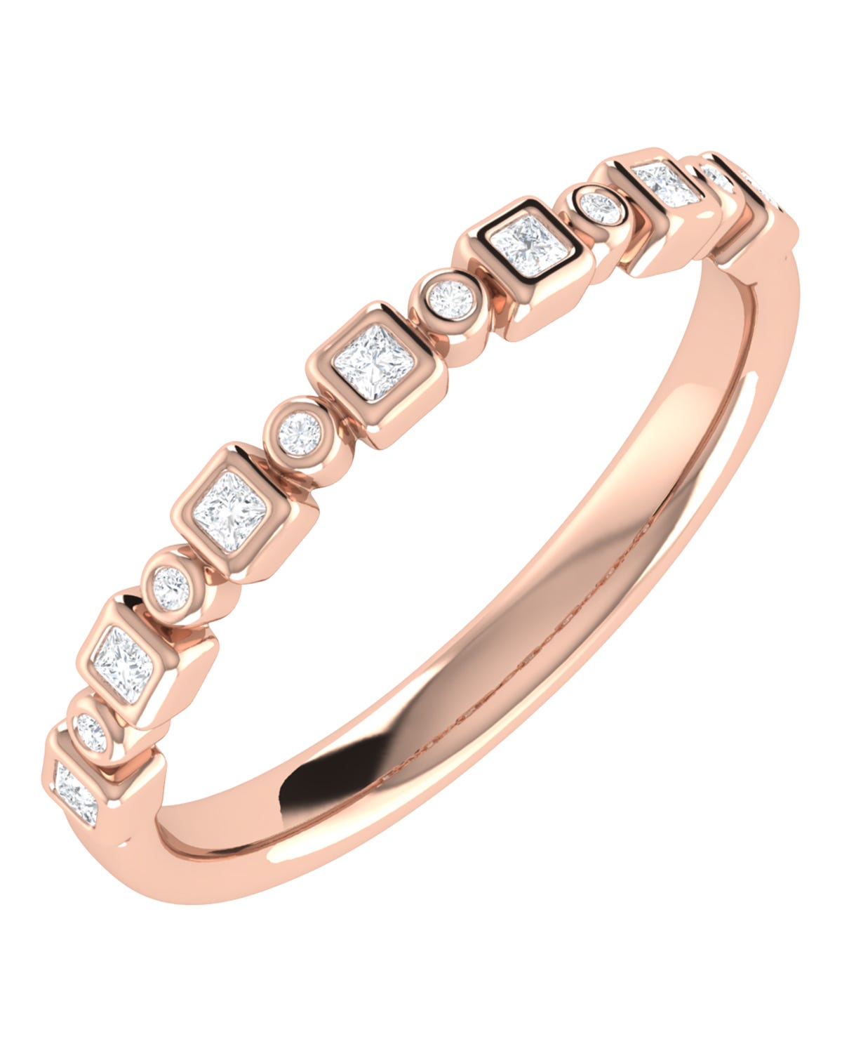 SURAJ-79-AN Anillo de Oro Rosa 14K #7 con 15pts de Diamante
