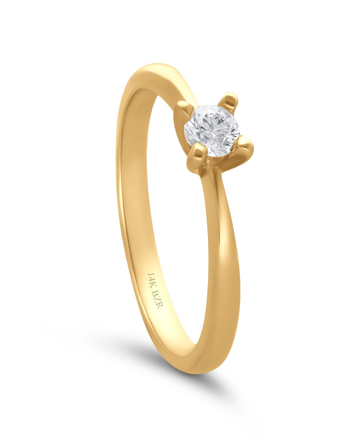 FON60-A-20 ANILLO SOLITARIO ORO AMARILLO 14K CON BRILLANTE DE 20 PTS