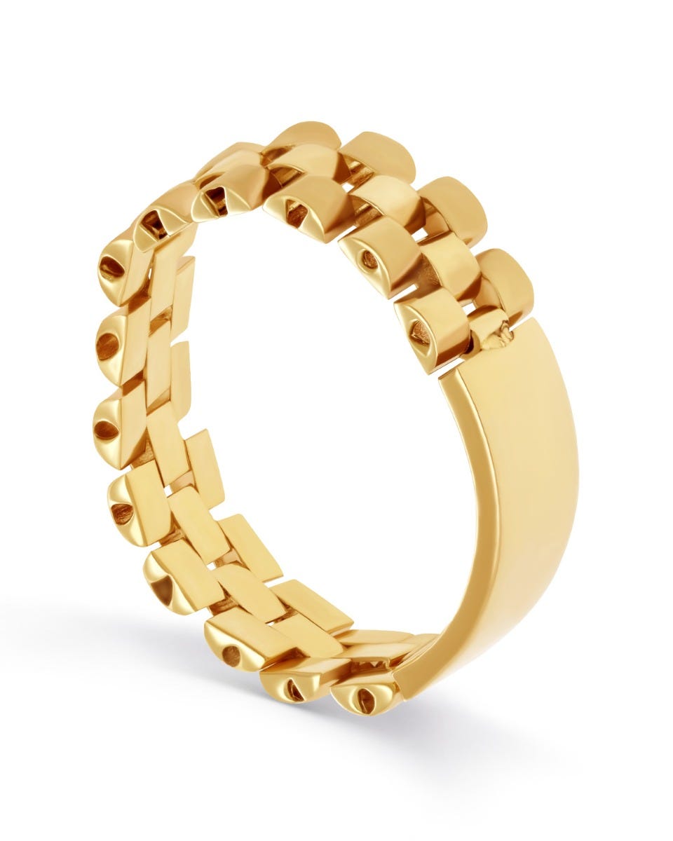 Anillo de oro amarillo 14K # 9 (5 MM) para mujer