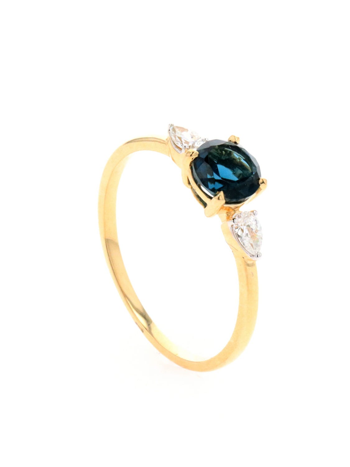 Anillo de oro amarillo 14k con 20 pts de diamante y LSBT