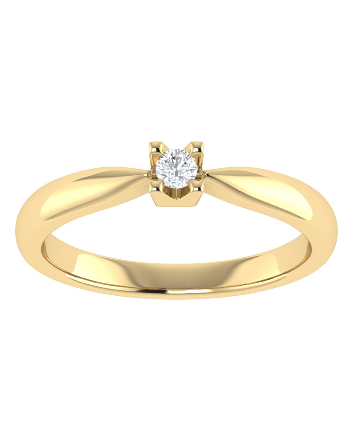 Anillo compromiso Amarillo Brillante
