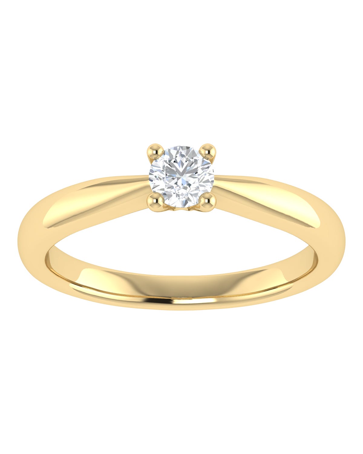 Anillo compromiso Amarillo Brillante