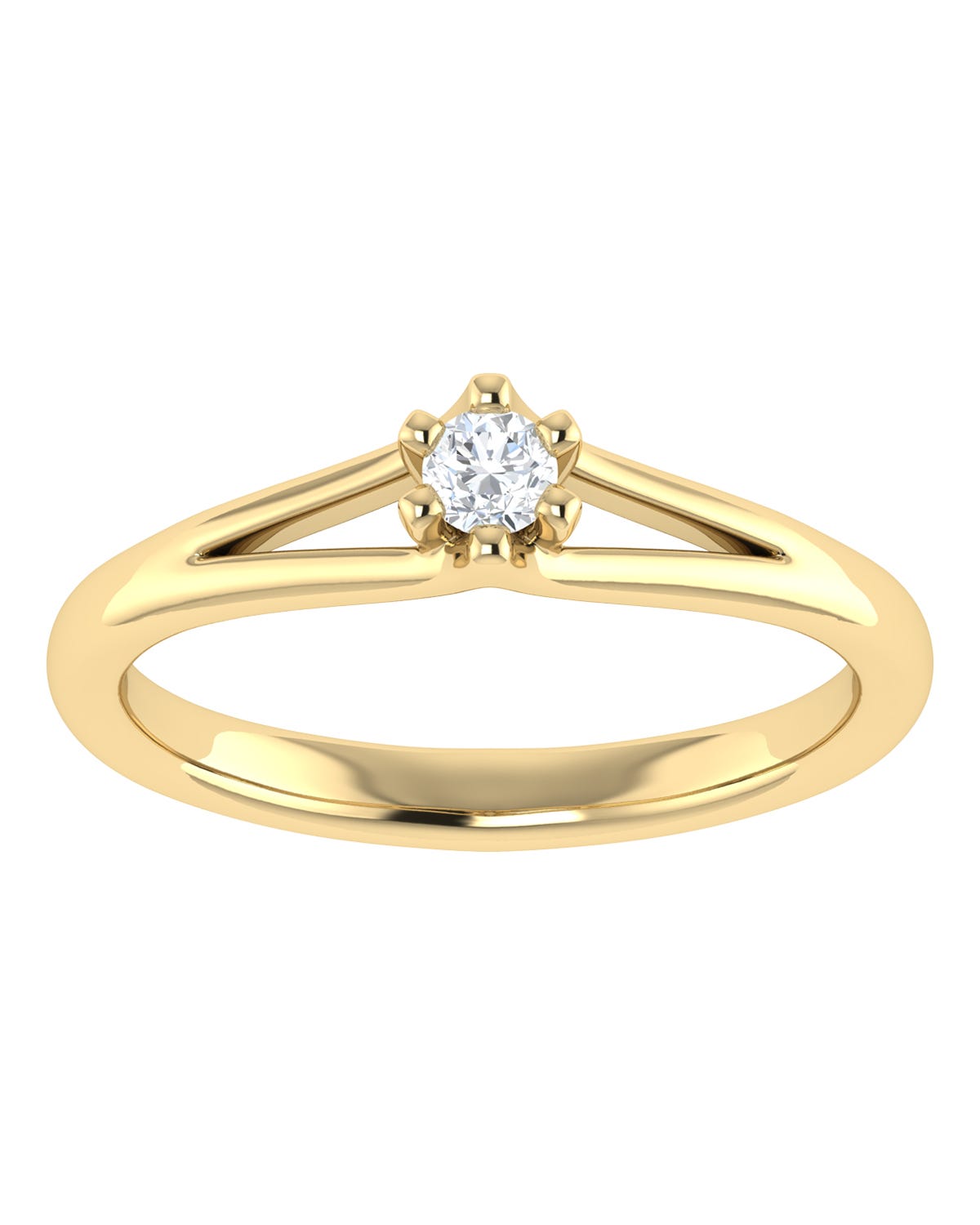 Anillo compromiso Amarillo Brillante