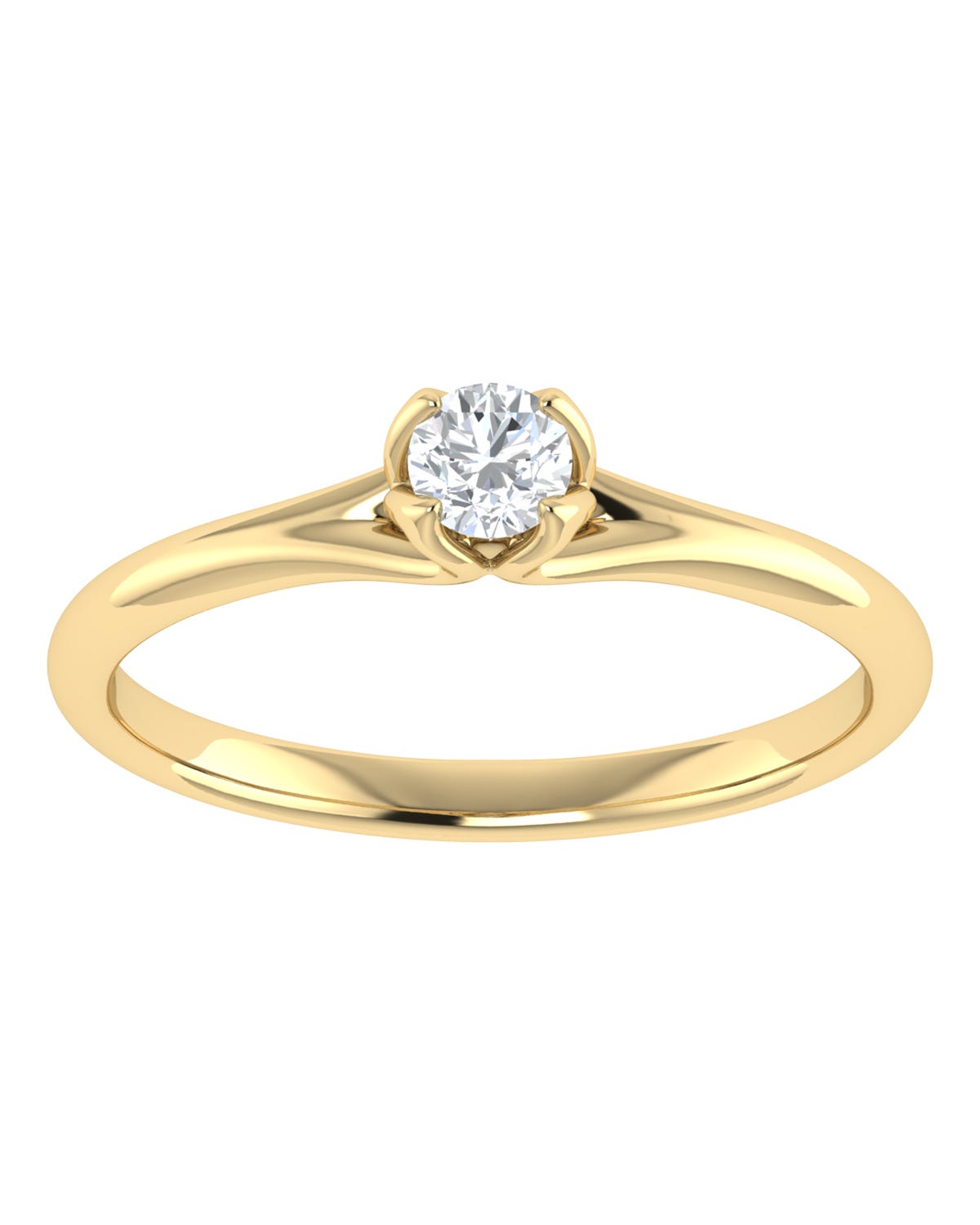 Anillo compromiso Amarillo Brillante