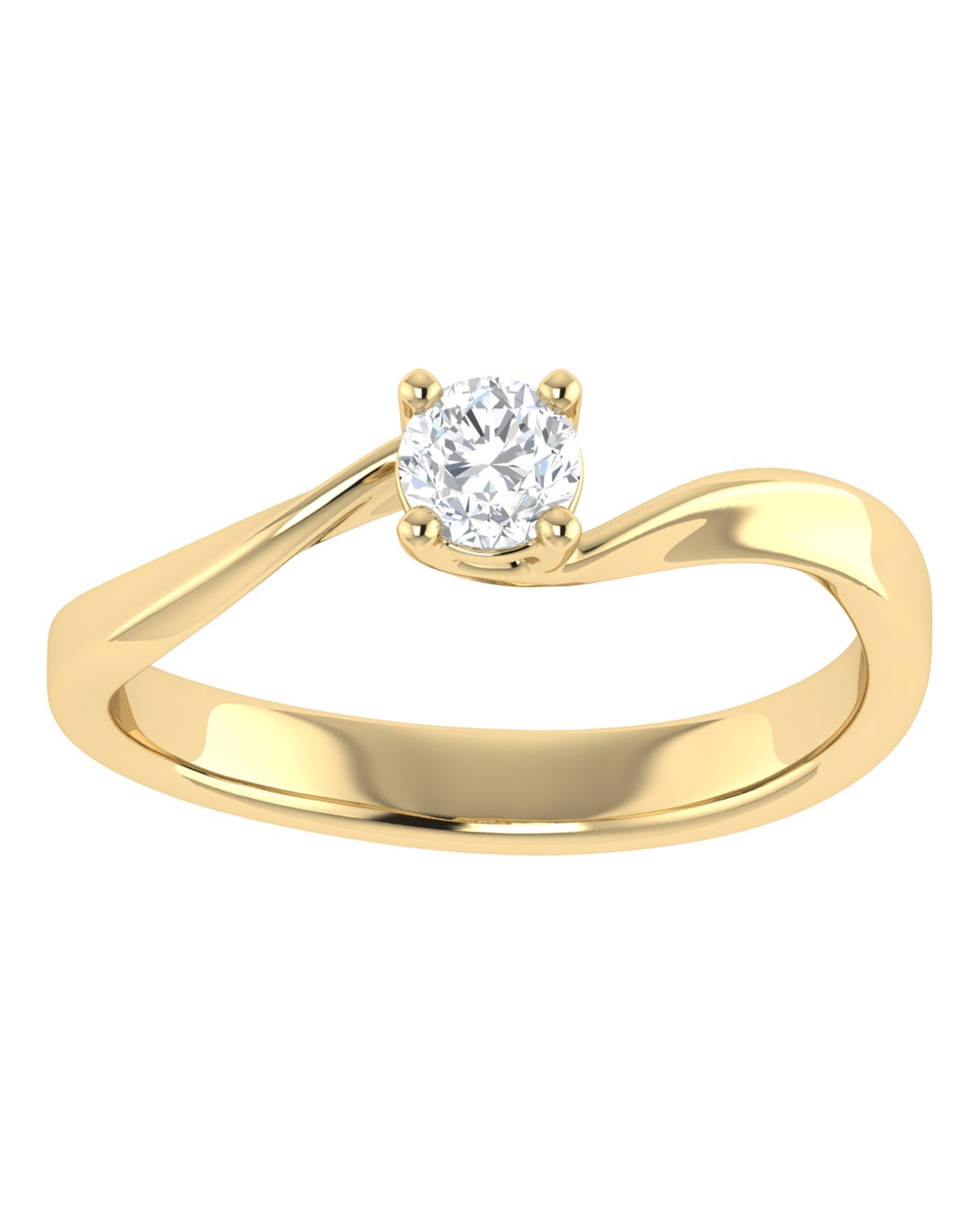 Anillo compromiso Amarillo Brillante