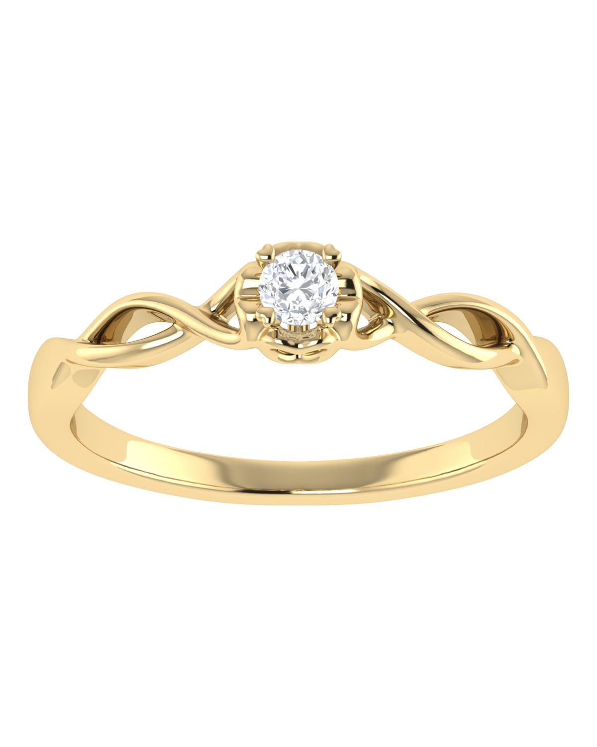 Anillo compromiso Amarillo Brillante