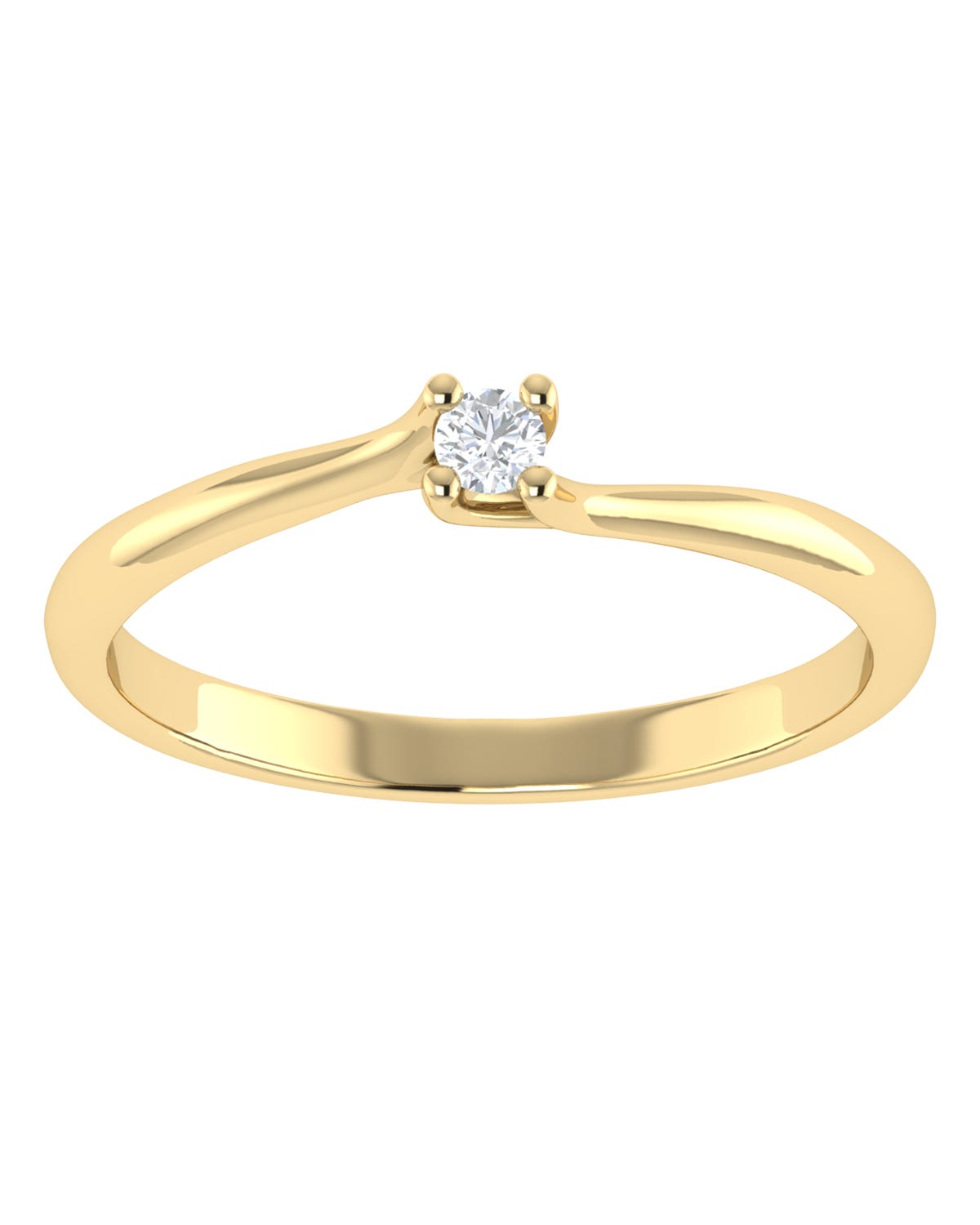 Anillo compromiso Amarillo Brillante