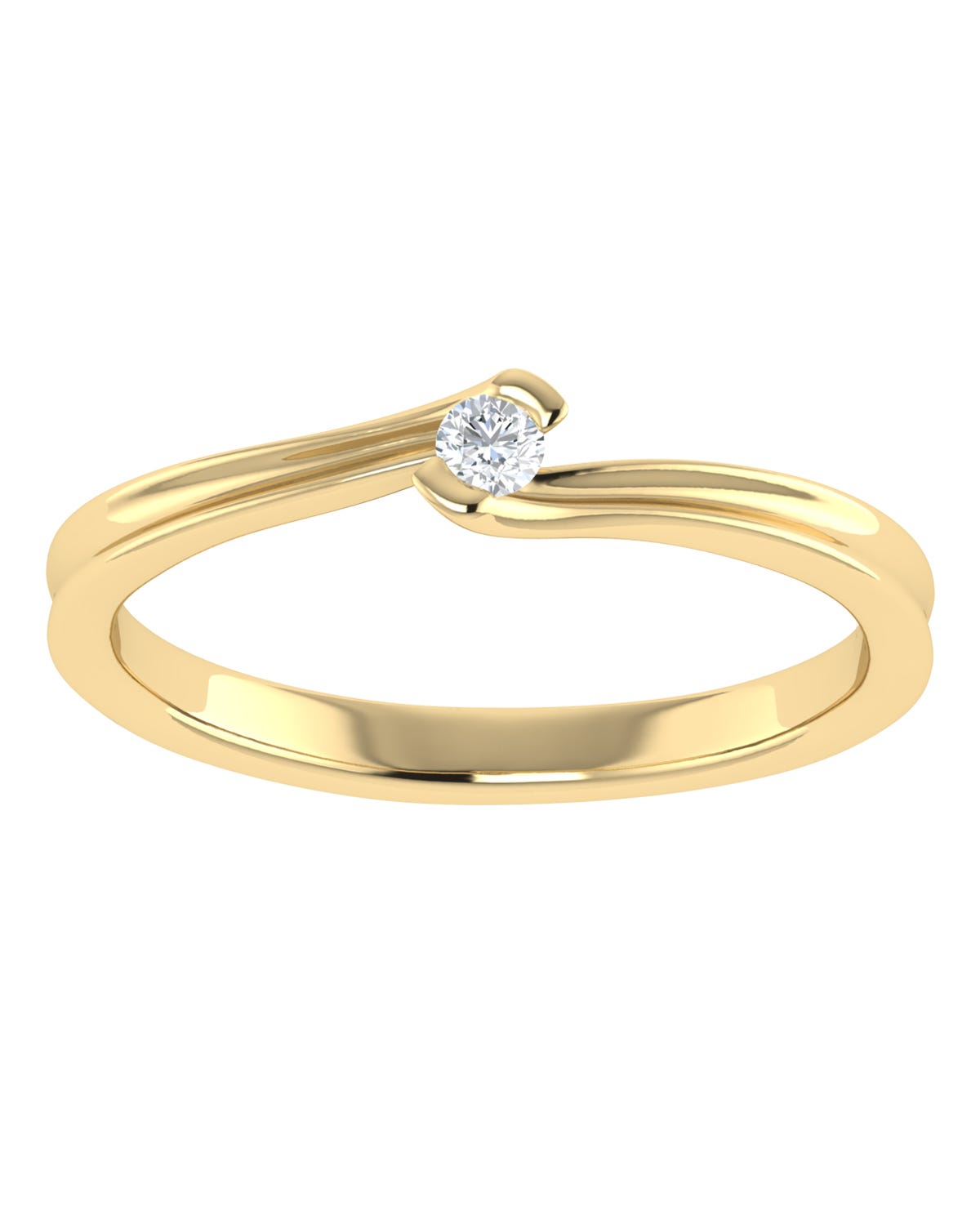 Anillo compromiso Amarillo Brillante
