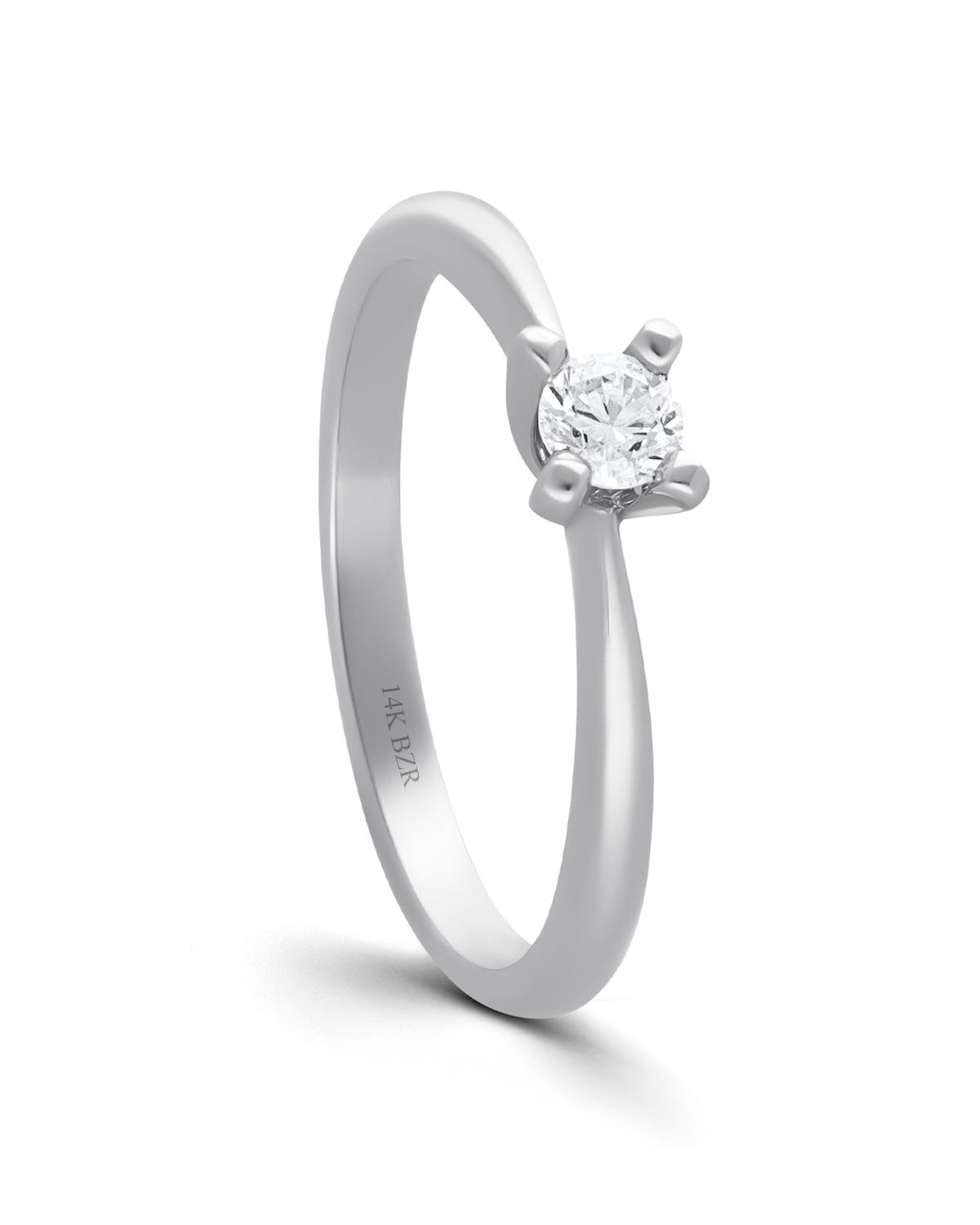 FON60-B-20 ANILLO SOLITARIO ORO BLANCO 14K CON BRILLANTE DE 20 PTS