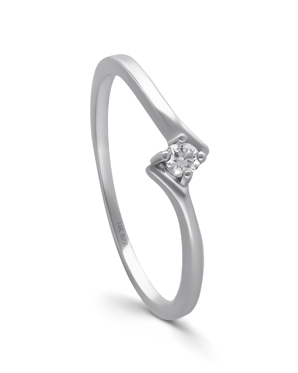 FON6095-B SOLITARIO ORO BLANCO 14K CON 7PTS DE DIAMANTE GH -SI1