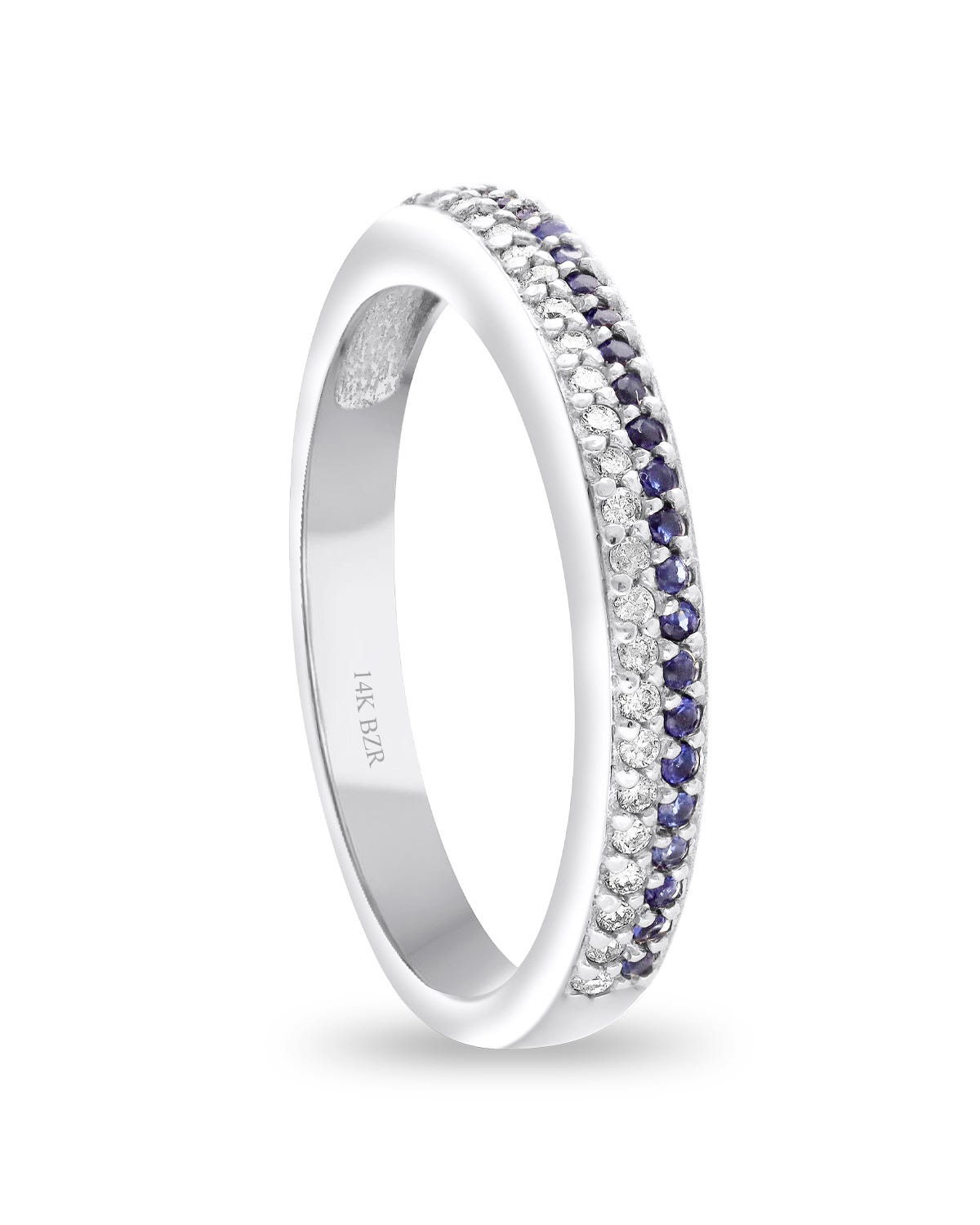 VE3070BAB CHURUMBELA EN ORO BLANCO 14K CON 24 BRILLANTES DE 0.50 Y ZIRCONIA ZAFIRO