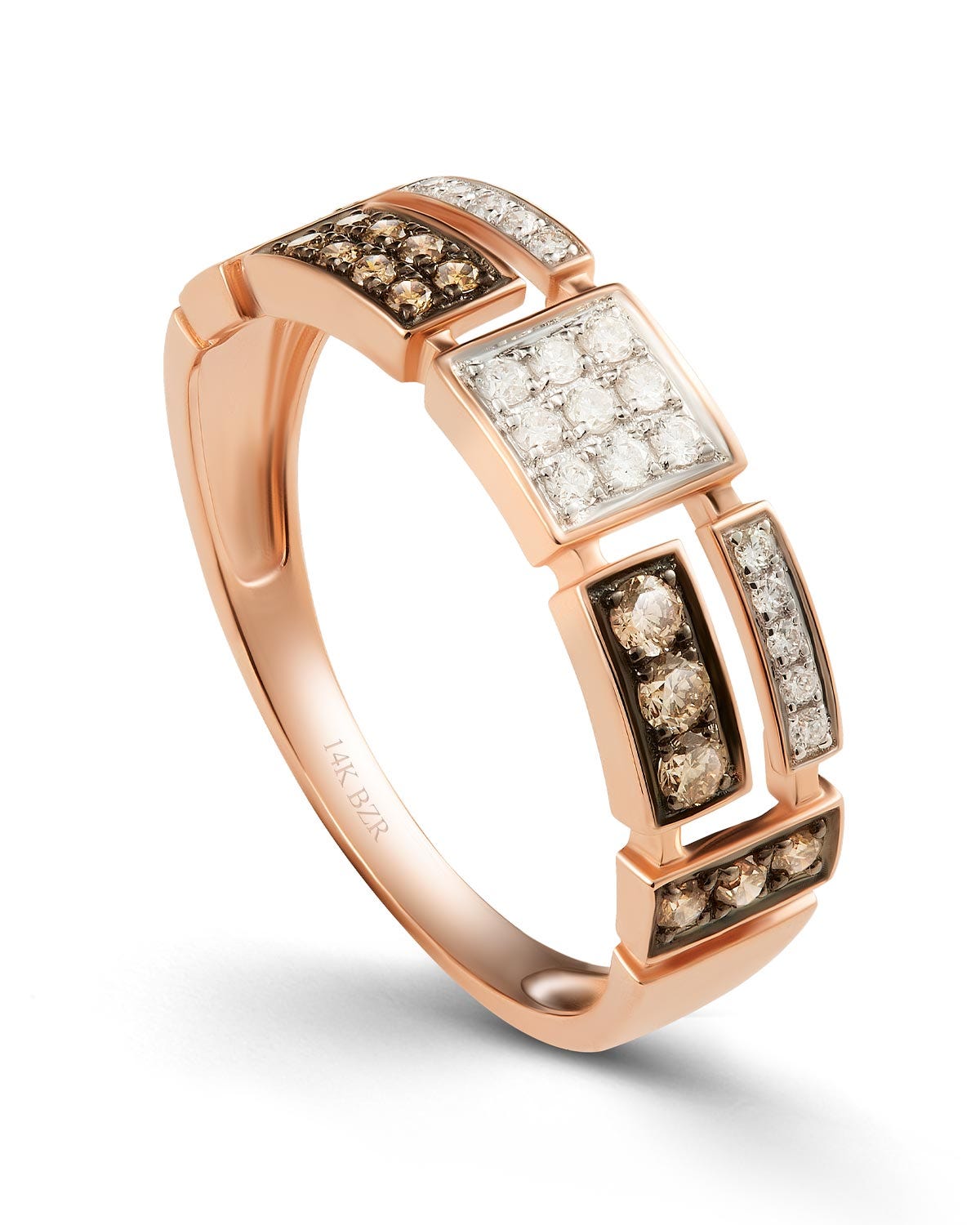 ASP-798-AN Anillo oro rosa 14k diamantes