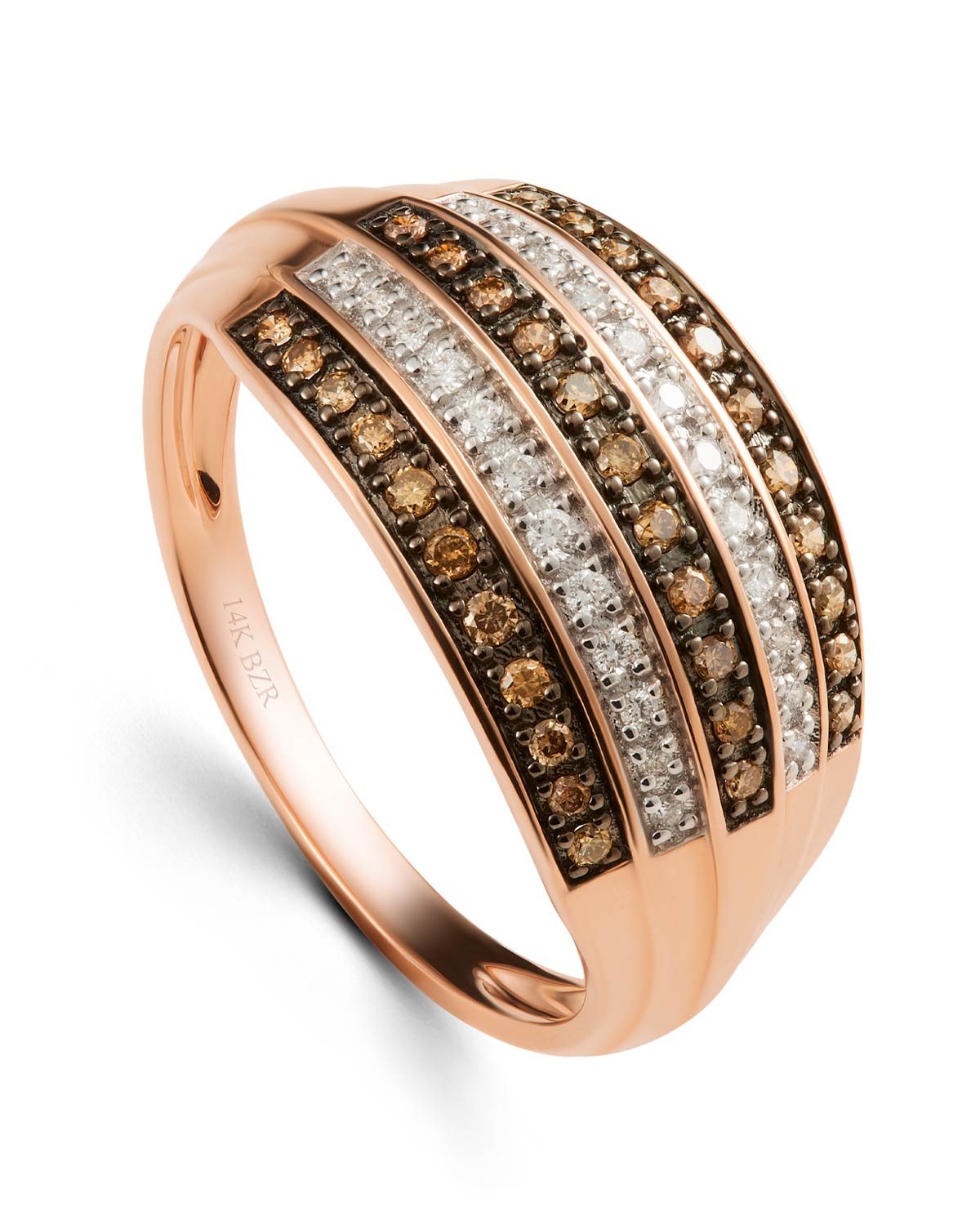 ASP-799-AN Anillo oro rosa 14k diamantes