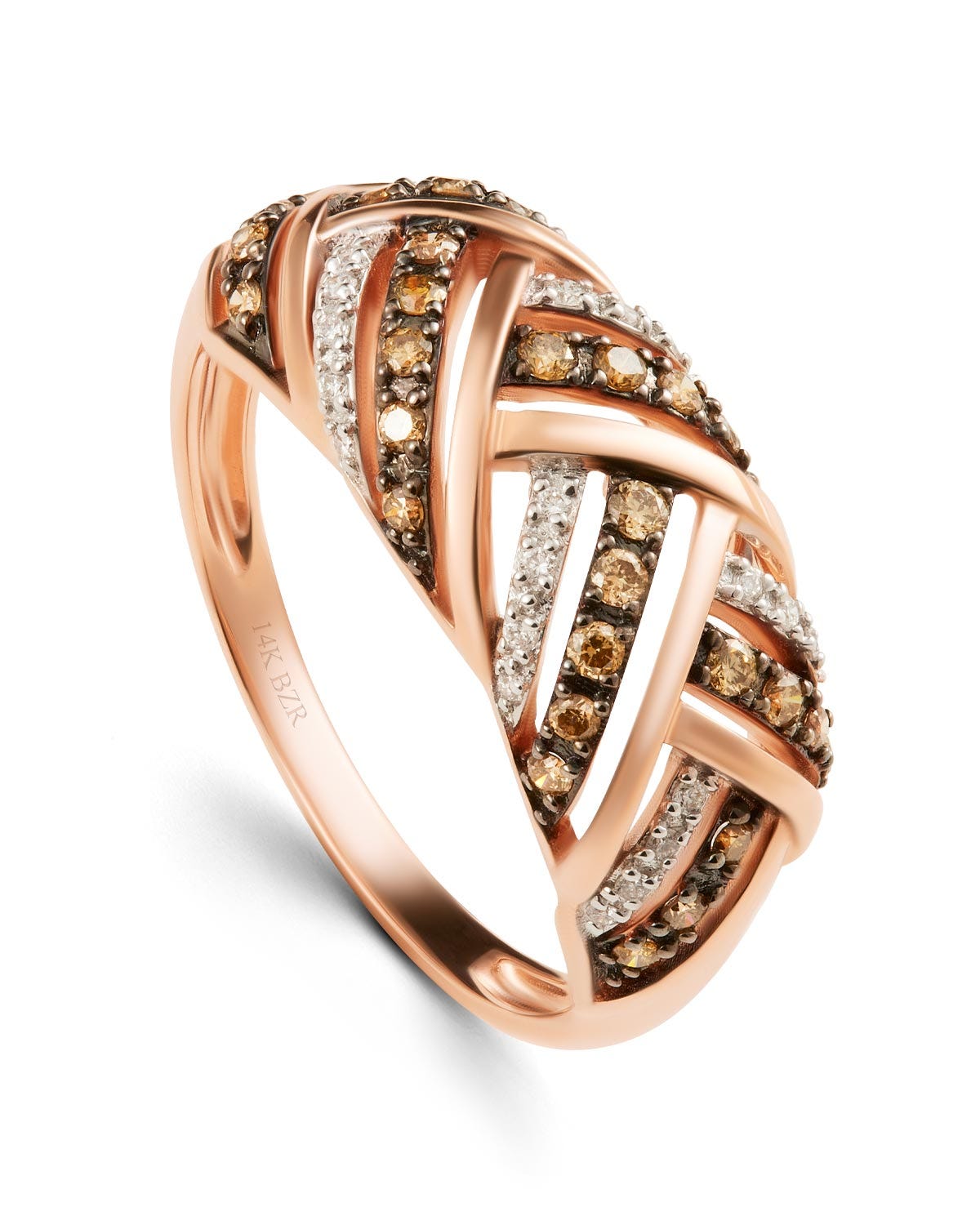 ASP-793-AN Anillo oro rosa 14k diamantes