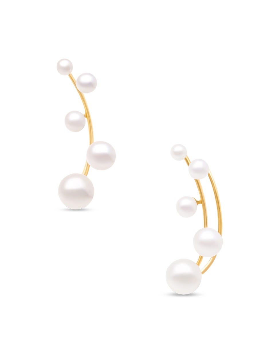 ARETES DE PERLA Y ORO AMARILLO 14K