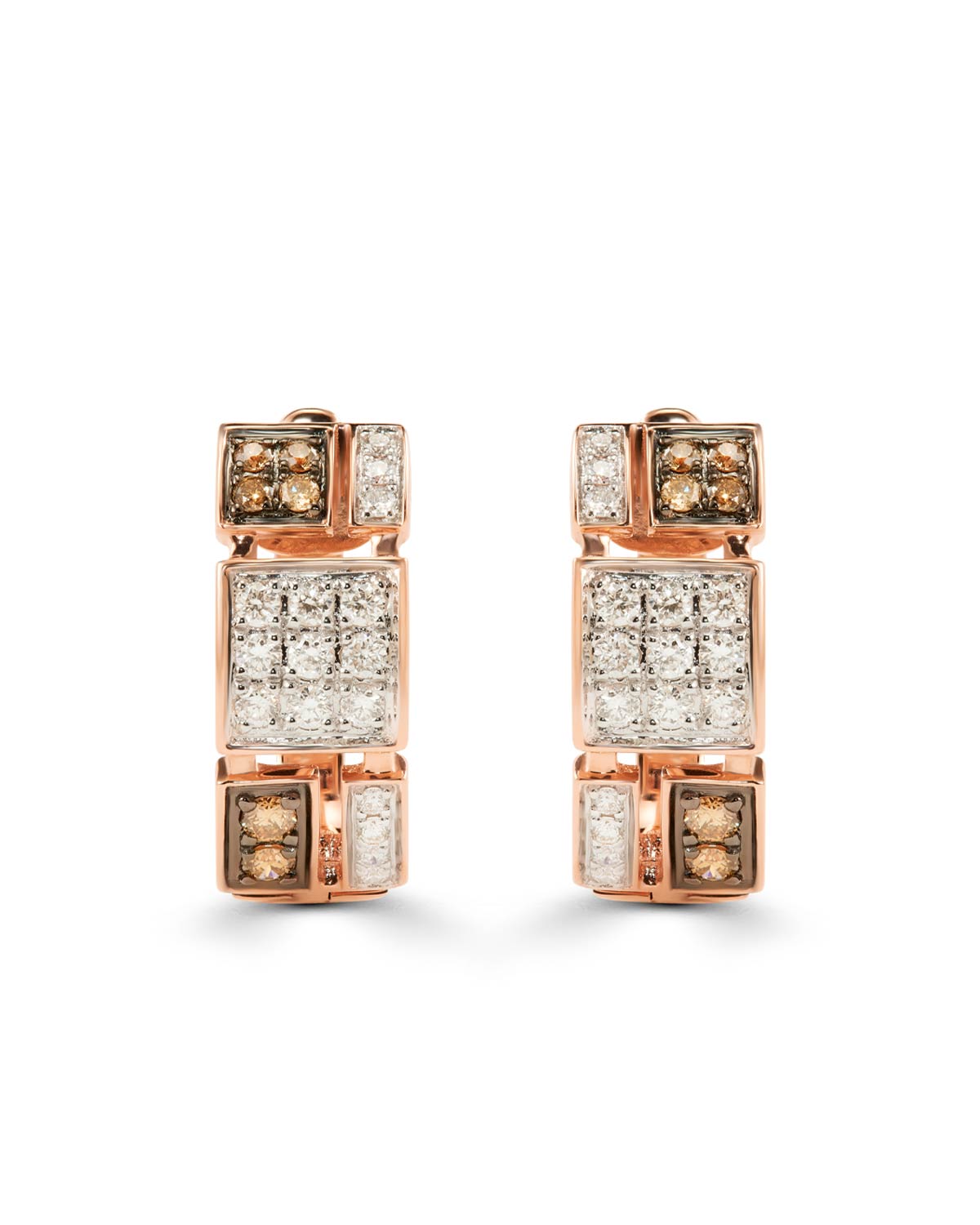 ASP-798-AR Aretes oro rosa 14k diamantes