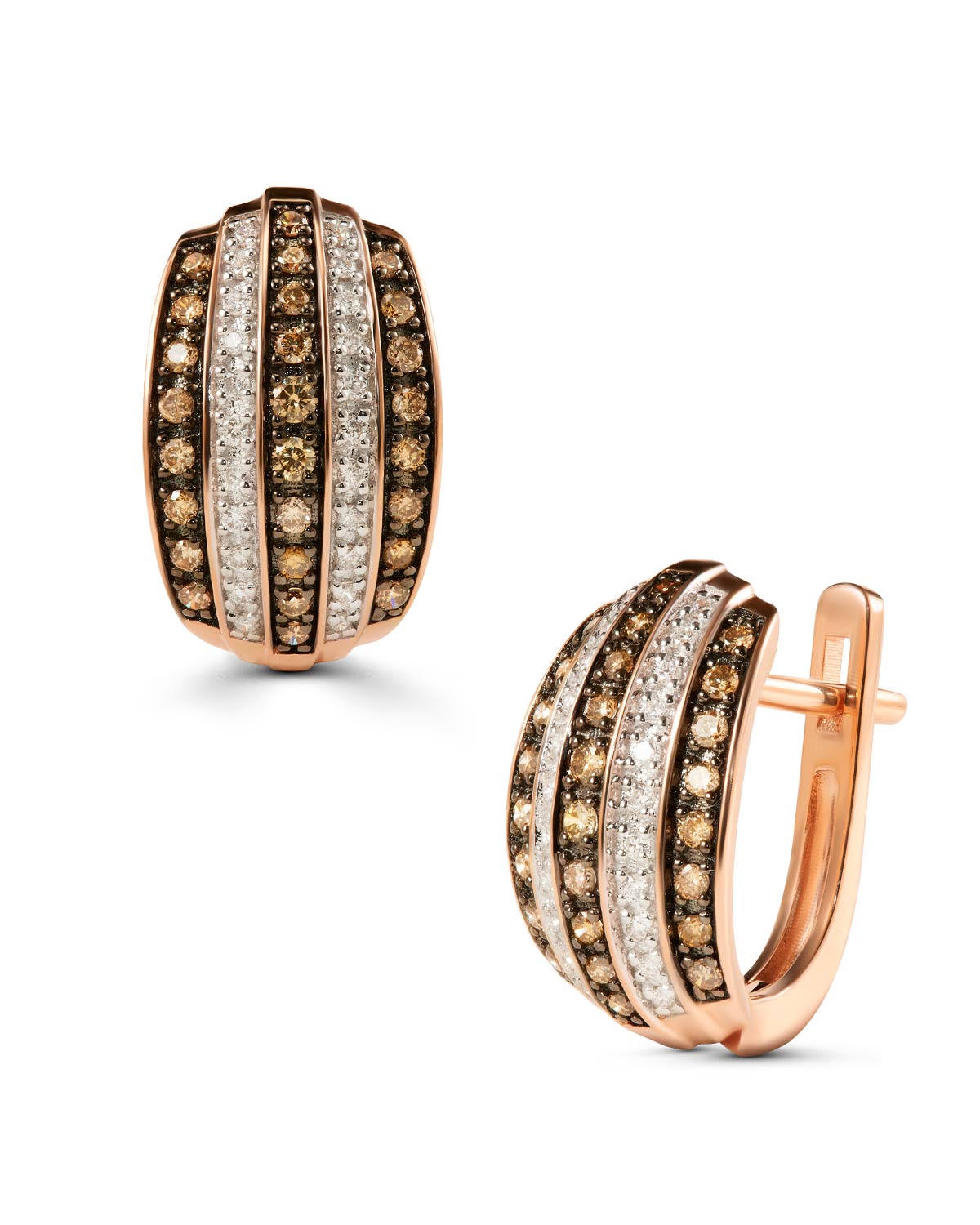 ASP-799-AR Aretes oro rosa 14k diamantes