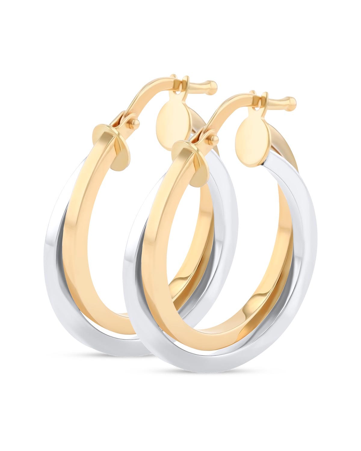 Arracadas de oro amarillo y blanco 14K de Joyerías BIZZARRO