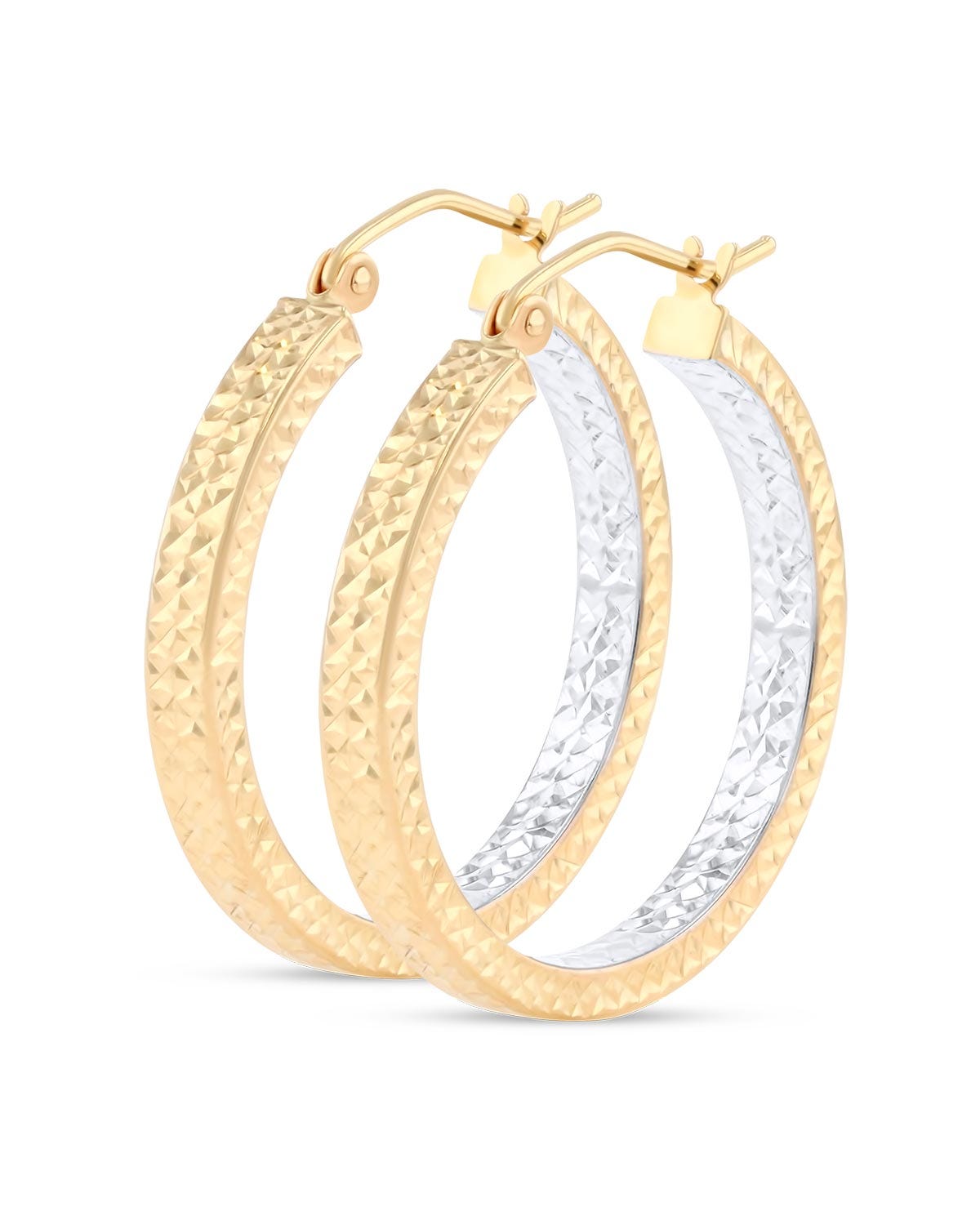 Arracadas de oro amarillo y platinado 14K de Joyerías BIZZARRO