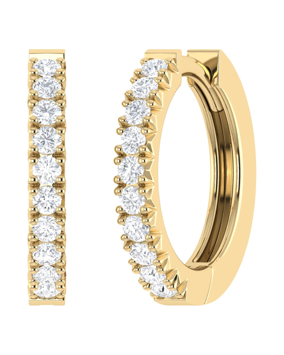SURAJ-115-A ARRACADAS DE ORO AMARILLO 14K CON 21PTS DE DIAMANTE