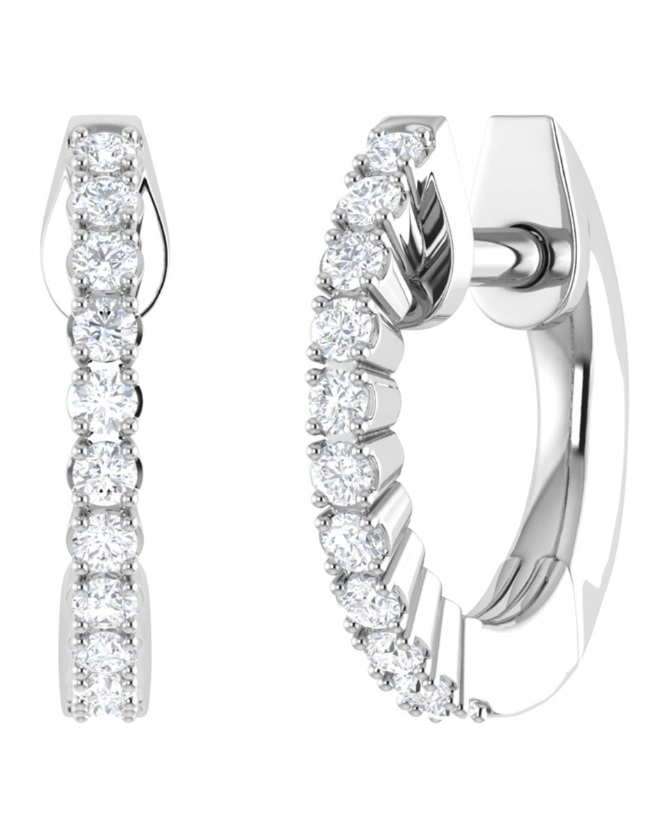 SURAJ-13-A ARRACADAS DE ORO BLANCO 14K 8MM CON 9PTS DE DIAMANTE (SI3) (I1)
