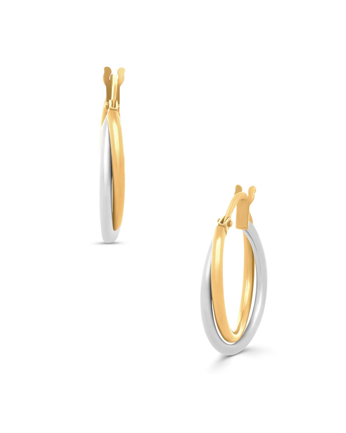 imagen arracadas oro amarillo blanco 18mm