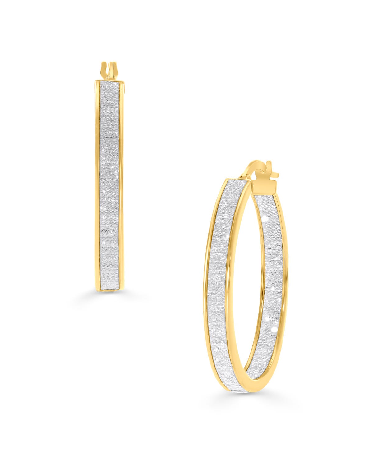 BO-15 ARRACADAS DE ORO AMARILLO 14K CON GLITTER BO-15