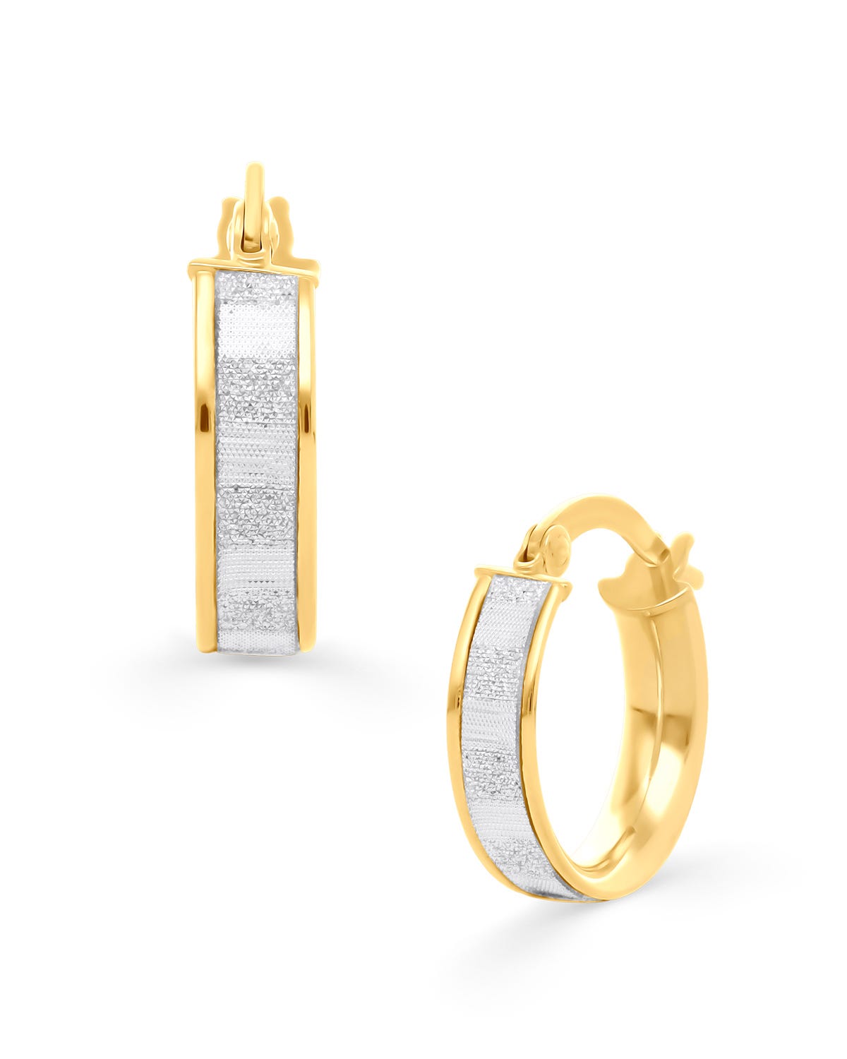 BO-66 ARRACADAS DE ORO AMARILLO 14K CON GLITTER (10 MM)