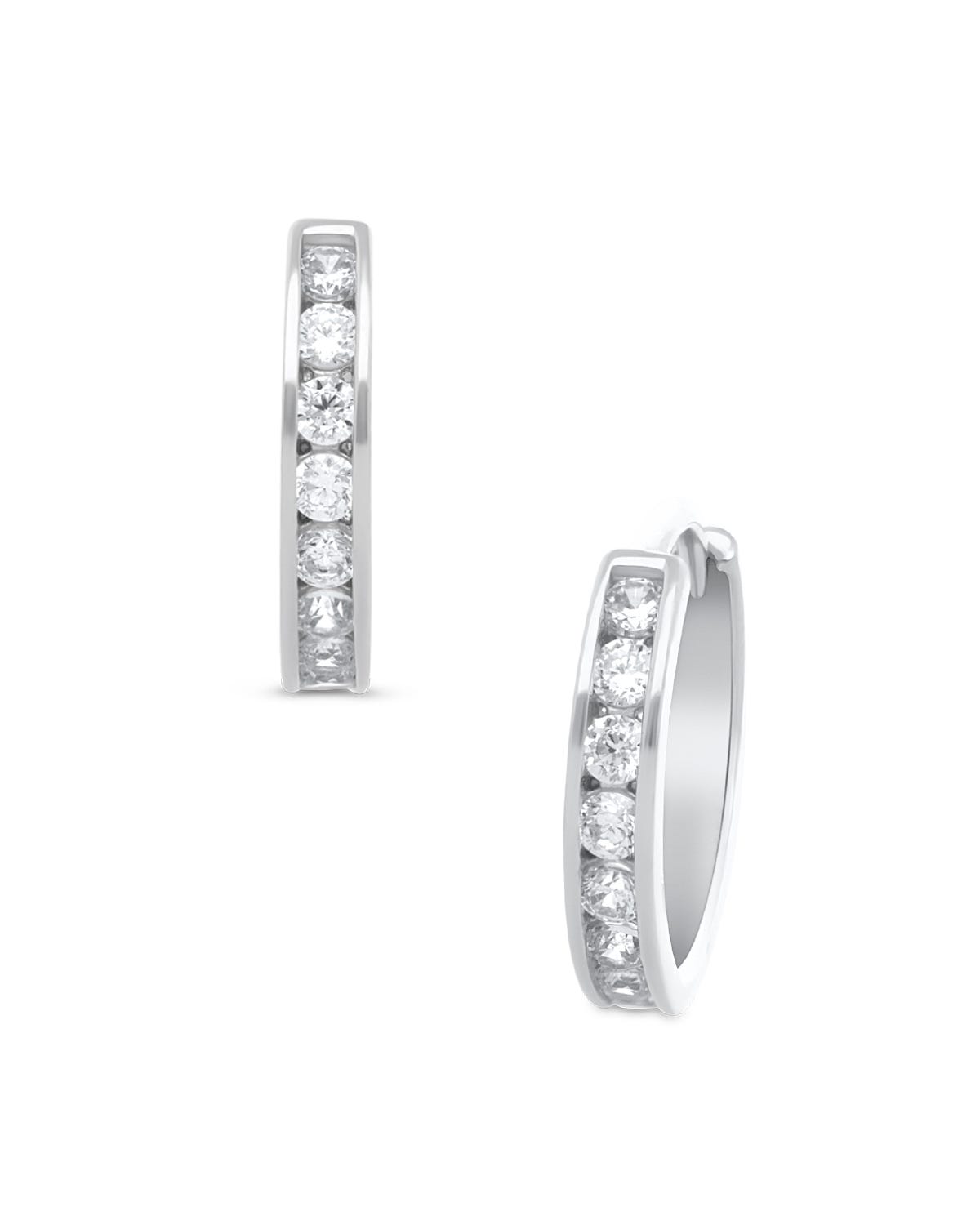Arracadas en oro blanco 14k con zirconias