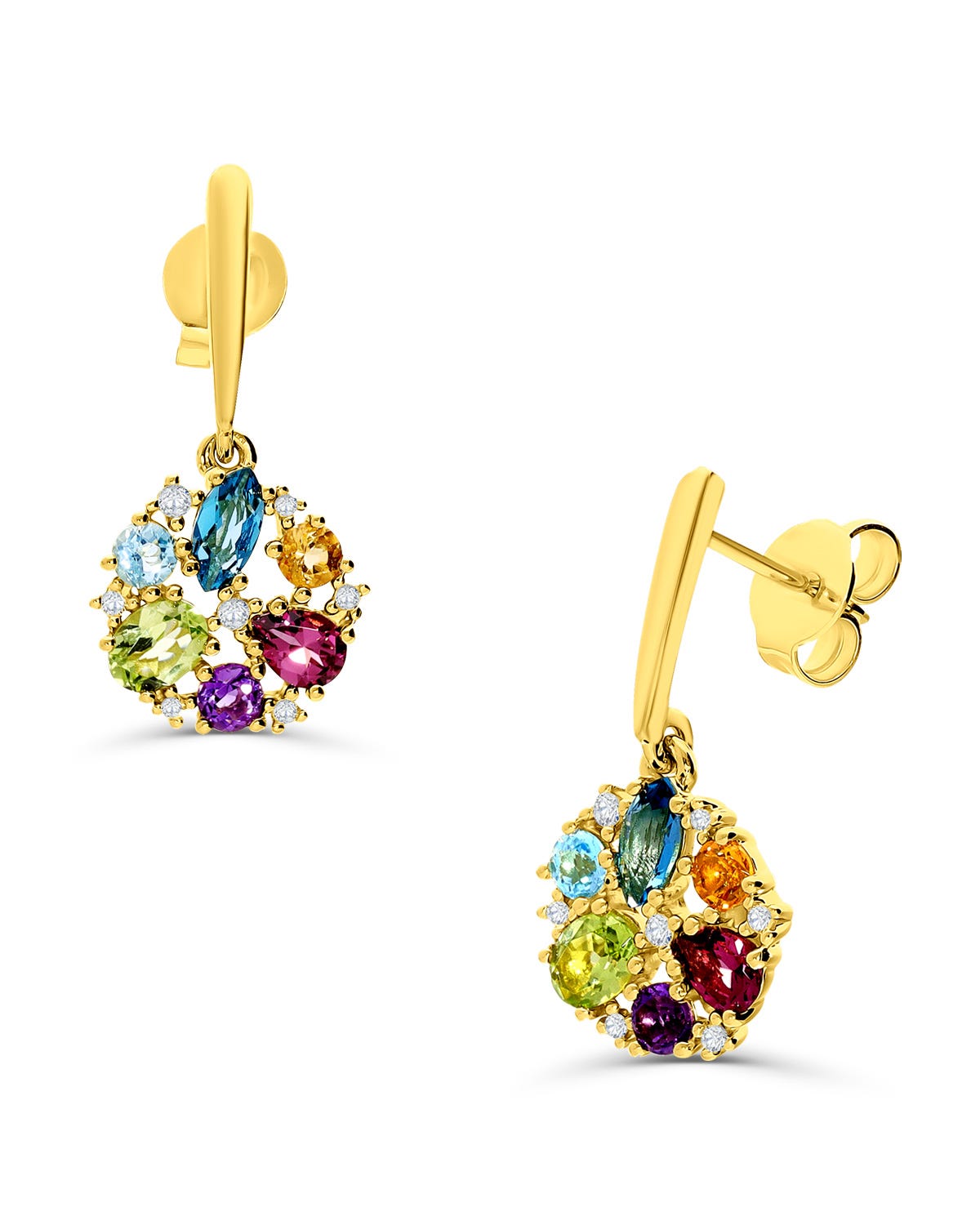 Aretes de argollas con discount piedras
