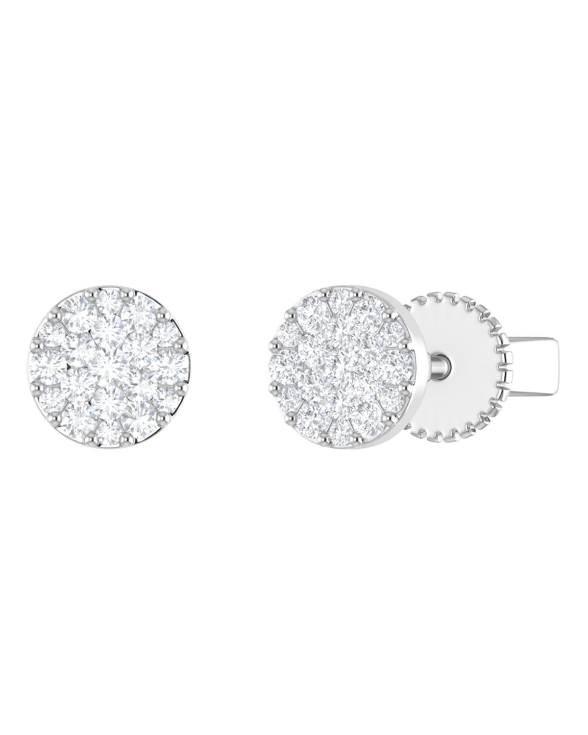 SURAJ-293-A Broqueles Oro Blanco 14K con 24pts de Diamante