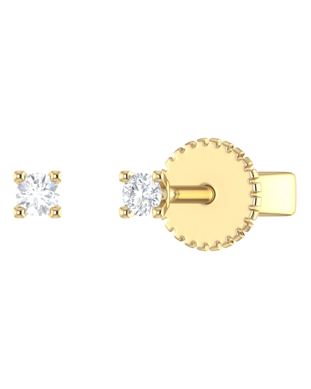 SUR-407-BROQ Broqueles Oro Amarillo 14K 5pts Diamante