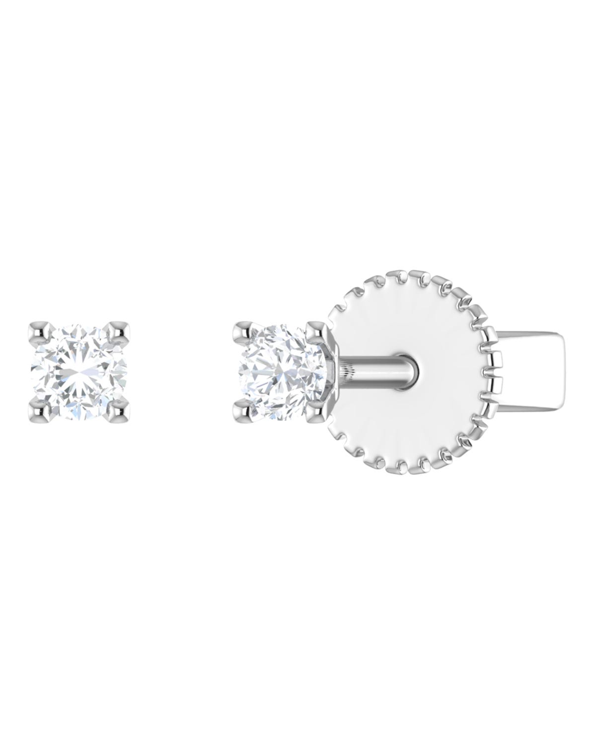SUR-408-BROQ Broqueles Oro Blanco 14K 10pts Diamante