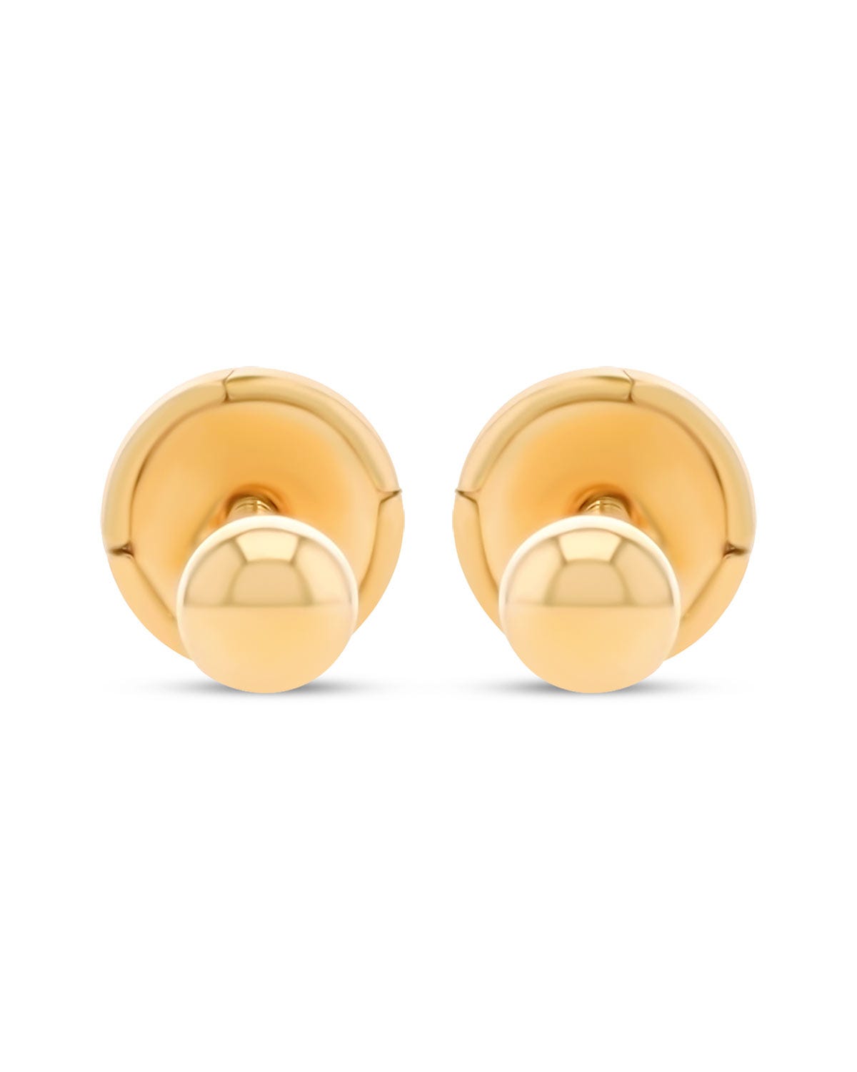 BROQUELES EN FORMA DE BOLA EN ORO AMARILLO 14K DE 3 MM
