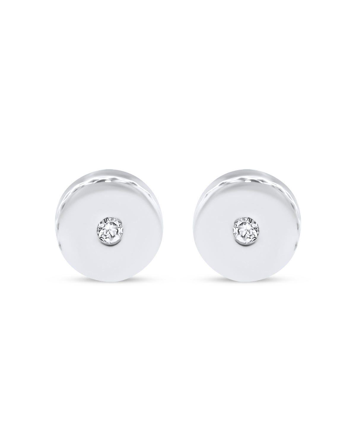 BROQUELES DE ORO BLANCO 14K CON 1PTO DE DIAMANTE 