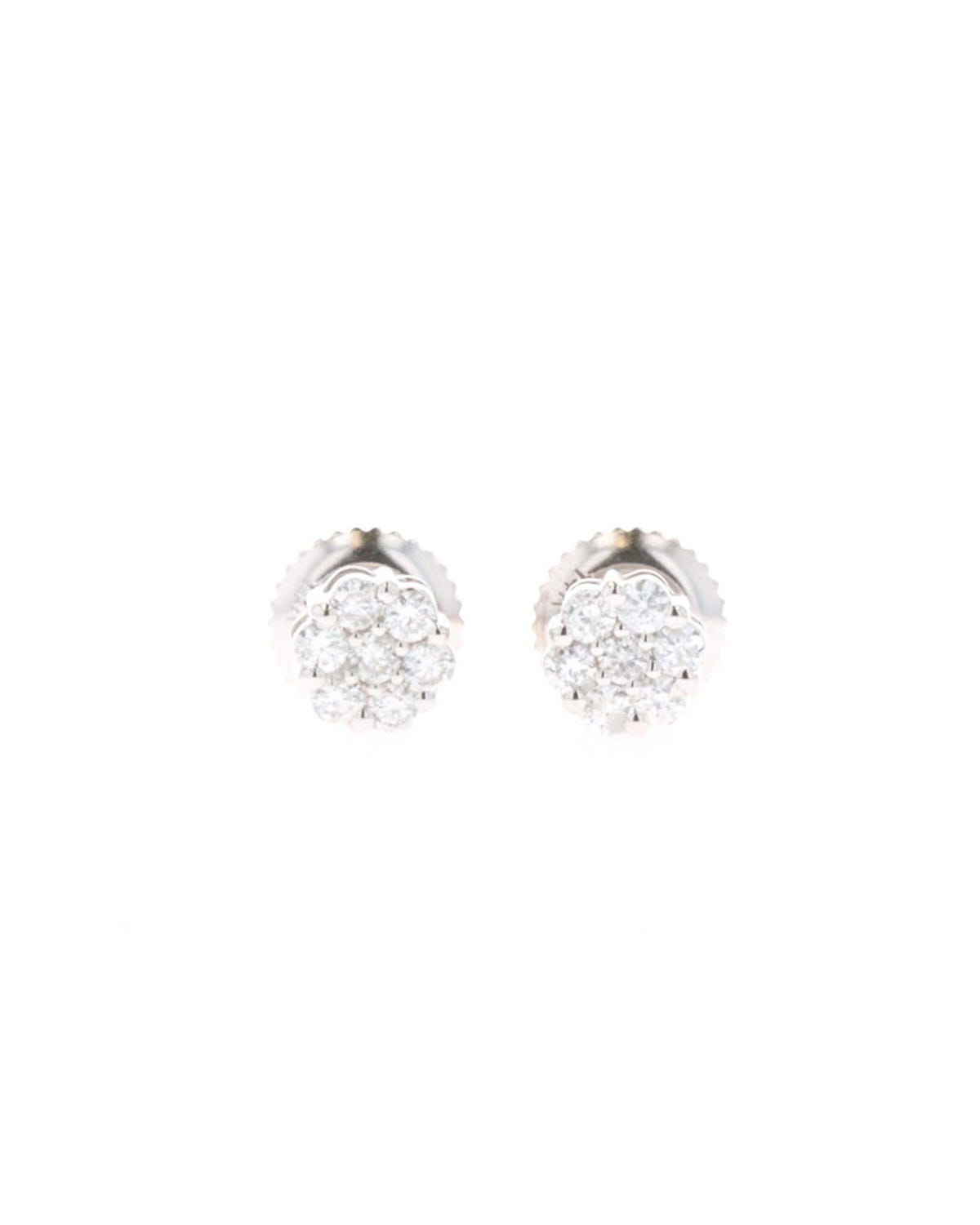 Broqueles de oro blanco 14K con 25 puntos de diamante