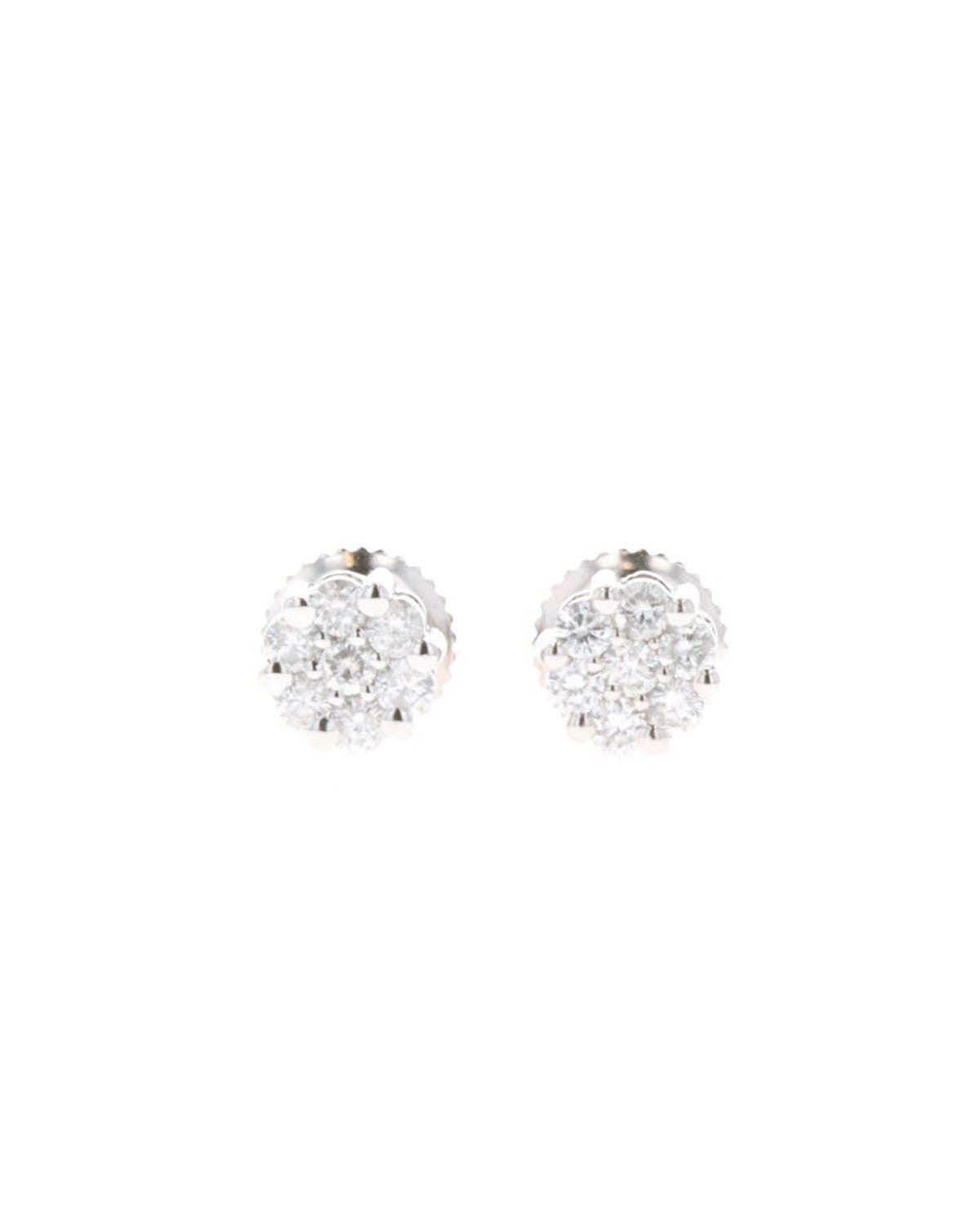 Broqueles de oro blanco 14K con 32 puntos de diamante