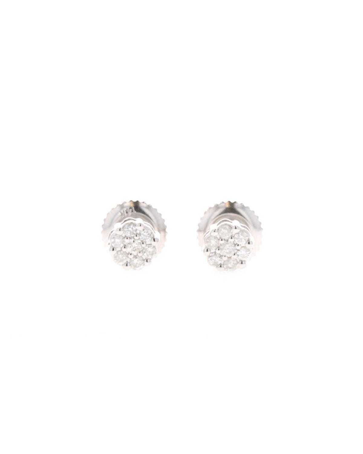 Broqueles de oro blanco 14K con 15 puntos de diamante