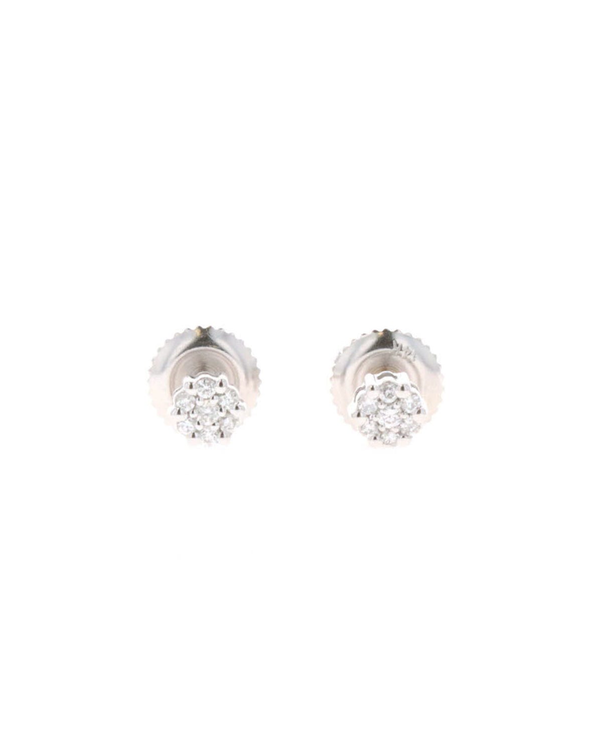 Broqueles de oro blanco 14k con 8 puntos de diamante