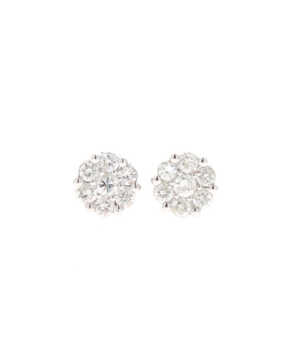 Broqueles de oro blanco 14K con 50 puntos de diamante