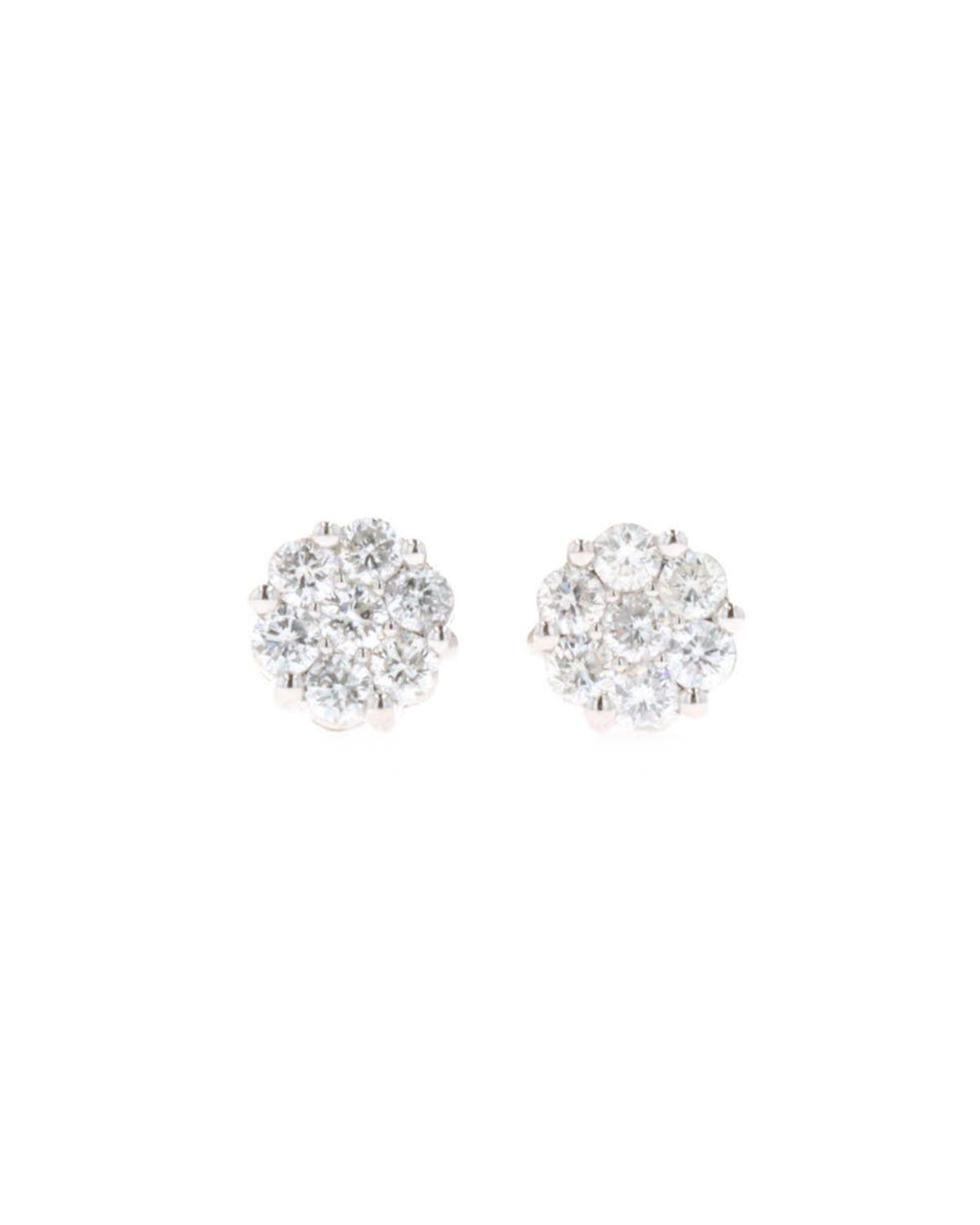 Broqueles de oro blanco 14K con 75 puntos de diamante