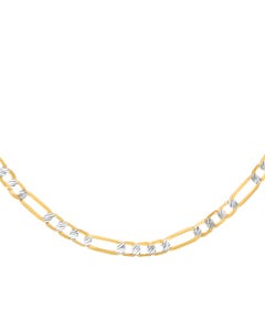 Cadena de Oro Amarillo con Diamantado Platinado 14K  55 Cm Cal 65