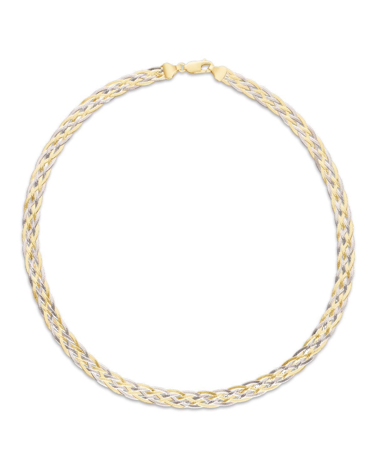 KAR-59-C1 CADENA DE ORO AMARILLO Y BLANCO 14K (45 CM) (7.5 MM)
