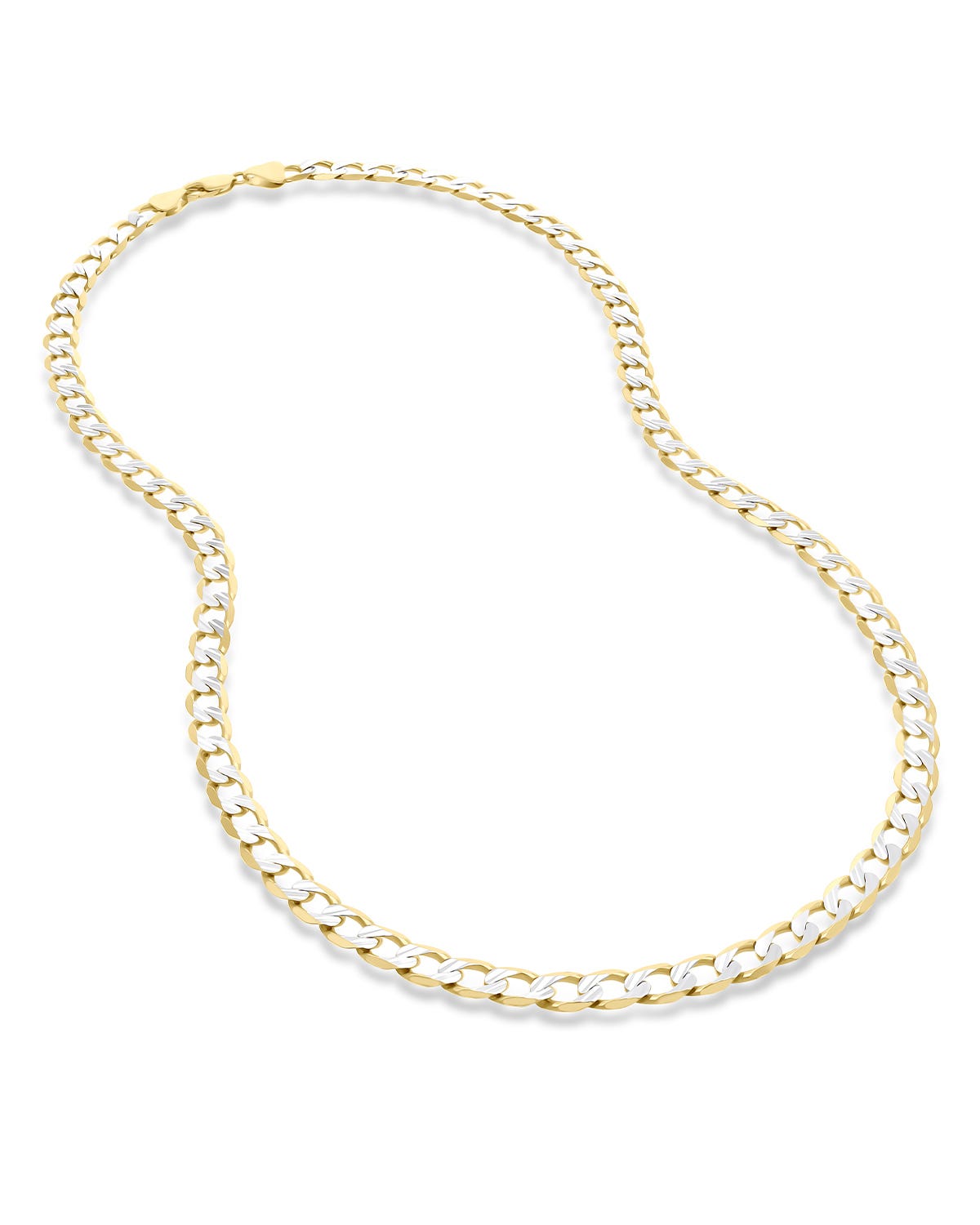 180GAXPDE0160P CADENA DE ORO AMARILLO CON PLATINADO 14K DE 60CM - 7.5MM ANCHO APROX