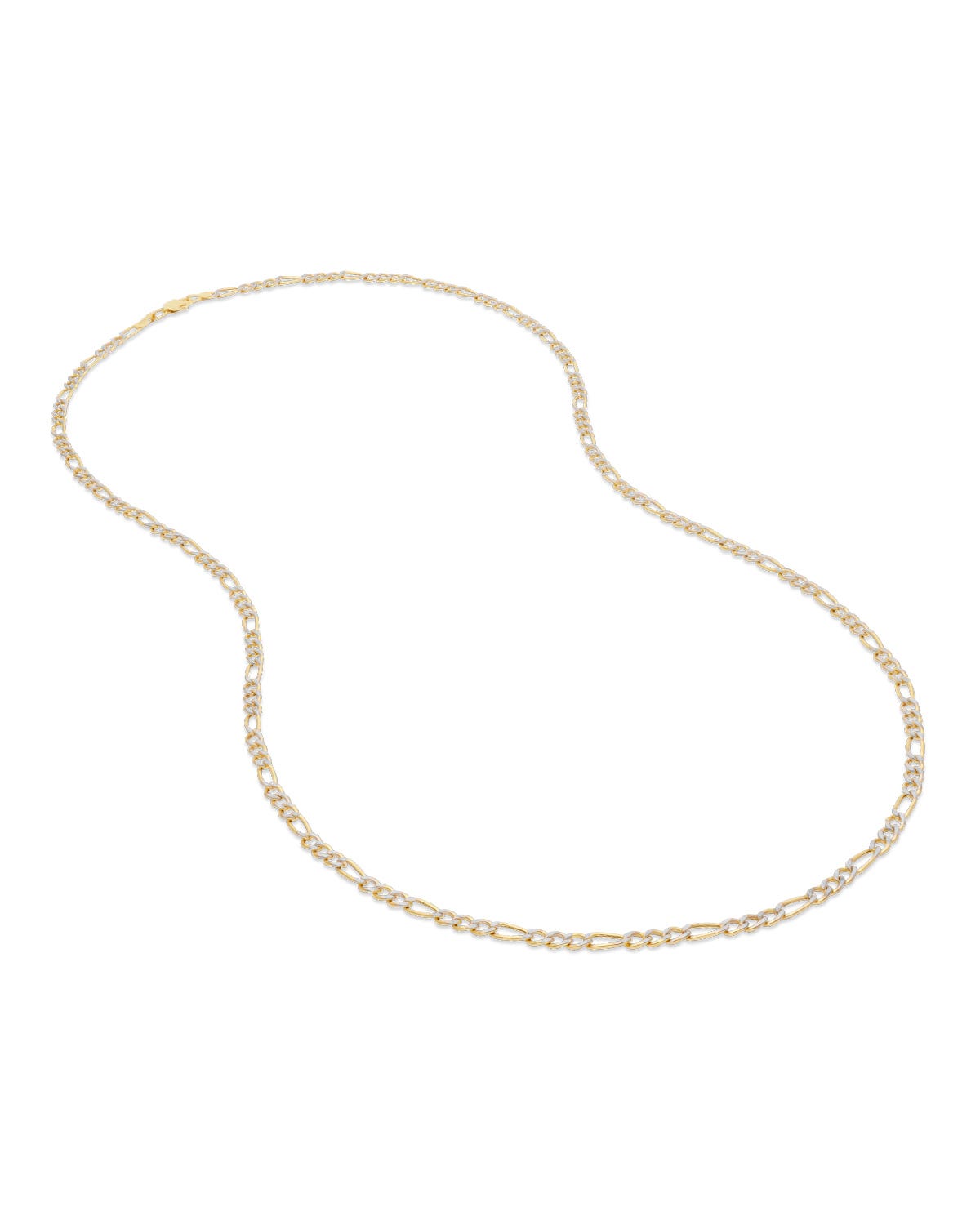 Cadena de Oro Amarillo 14K 50cm 3mm 3X1 con Platinado