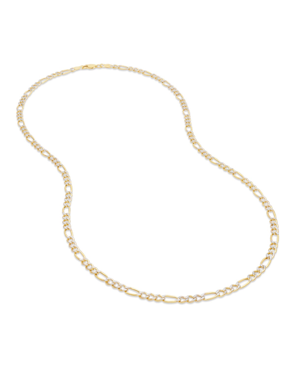 Cadena de Oro Amarillo 14K 50cm 4mm 3X1 con Platinado