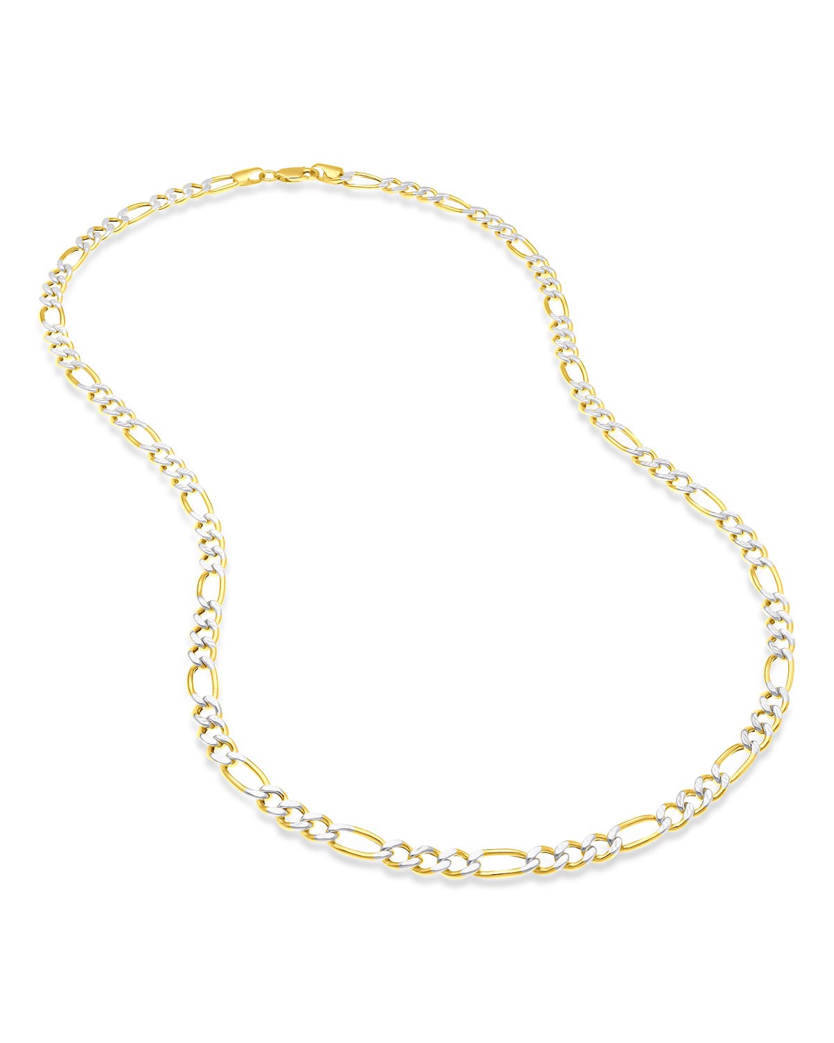 Cadena Oro Amarillo 14K 55cm 4.5mm 3x1 Platinado