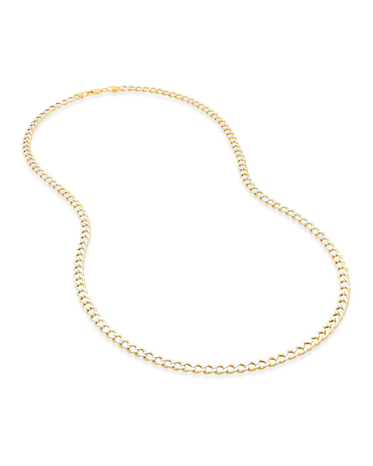 Cadena de Oro Amarillo 14K 55CM 5MM 1X1 Con Platinado